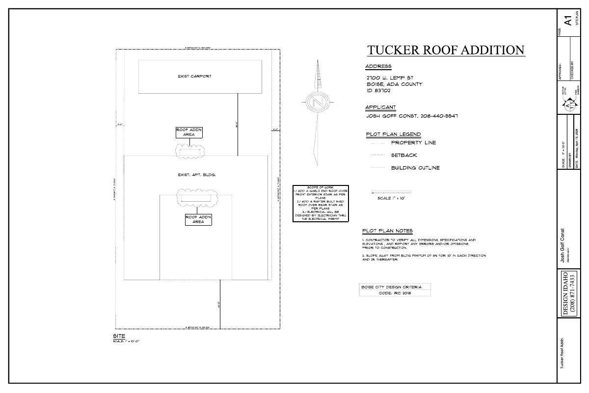 Site plan: Two porticos proposed for historic 8-unit apartment building